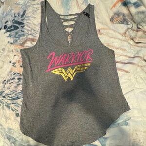 Torrid Gray Pink Wonder Woman Tank Top Sz 1X or 14/16